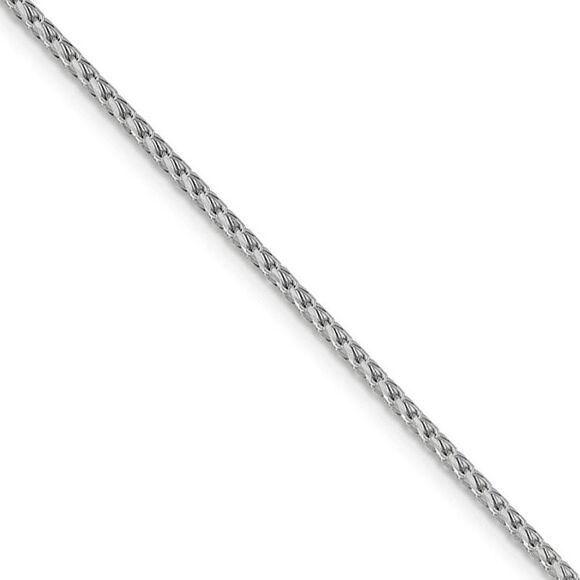 1.6mm 14k White Gold Diamond Cut Open Franco Chain Necklace, 16 Inch - Picture 1 of 8